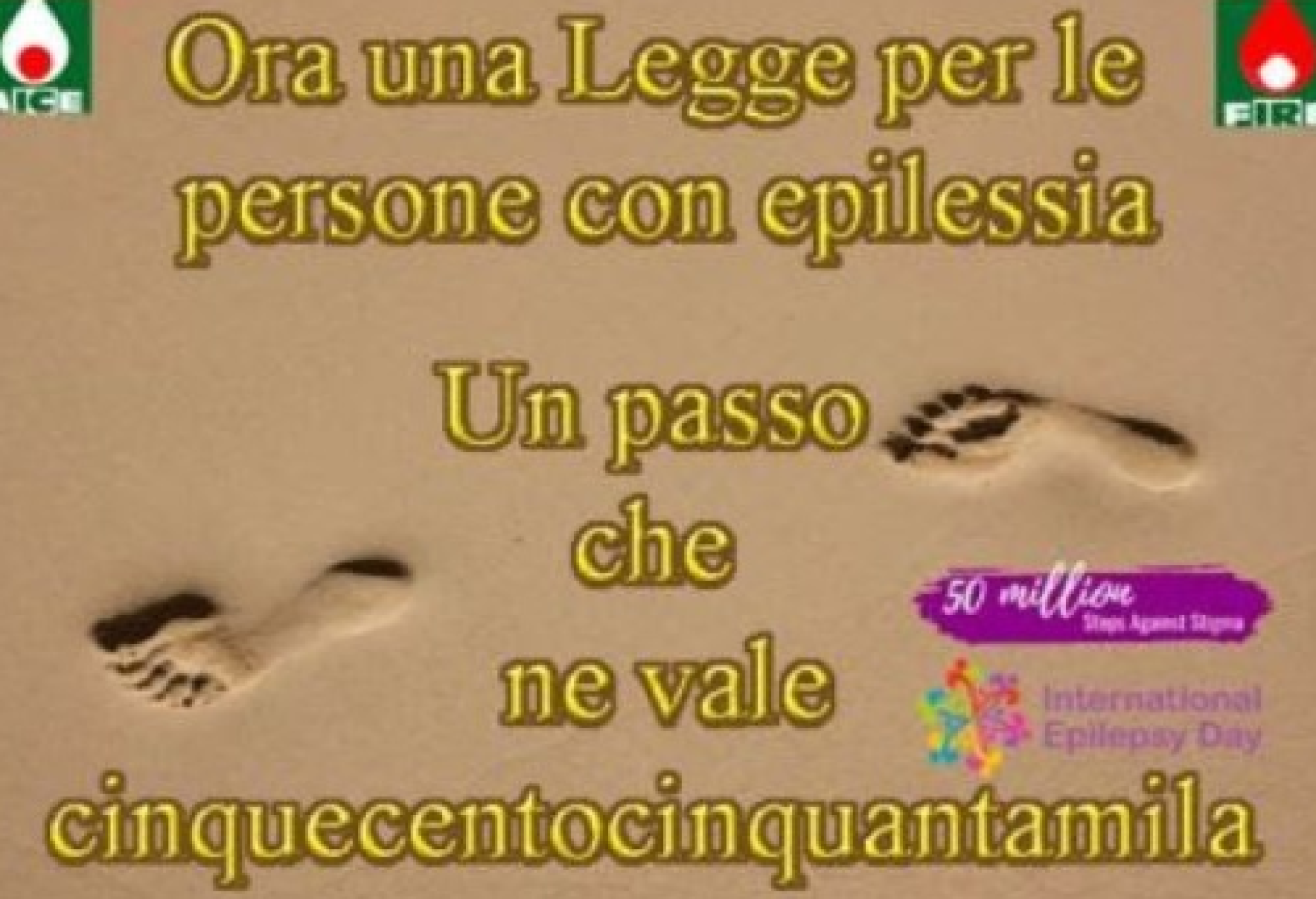 Immagine-simbolo di una campagna lanciata nel 2023 dall'AICE (Associazione Italiana Contro l'Epilessia), insieme alla FIRE (Fondazione Italiana Ricerca Epilessia)