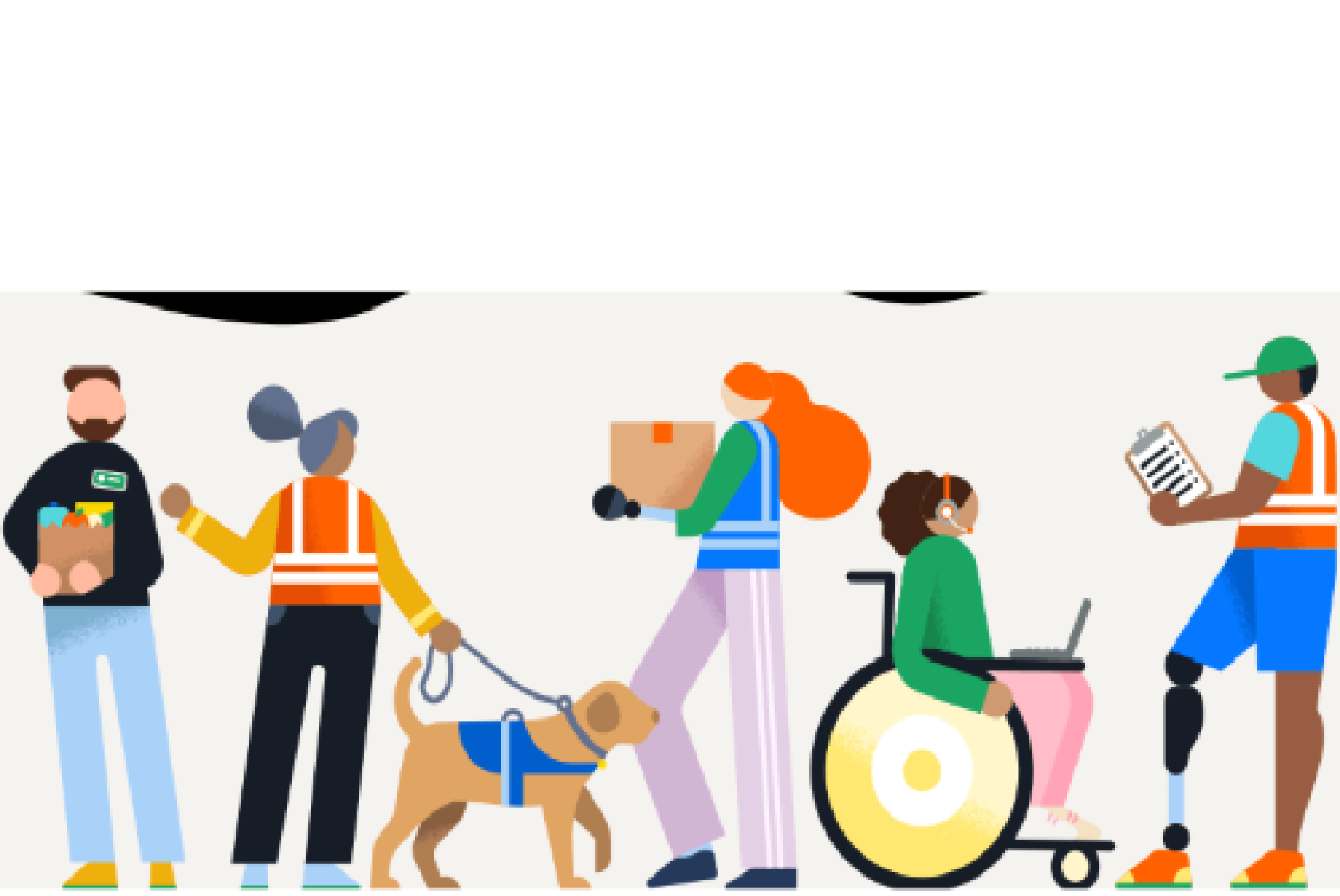 Un'elaborazione grafica realizzata da Amazon dedicata ai propri dipendenti con disabilità