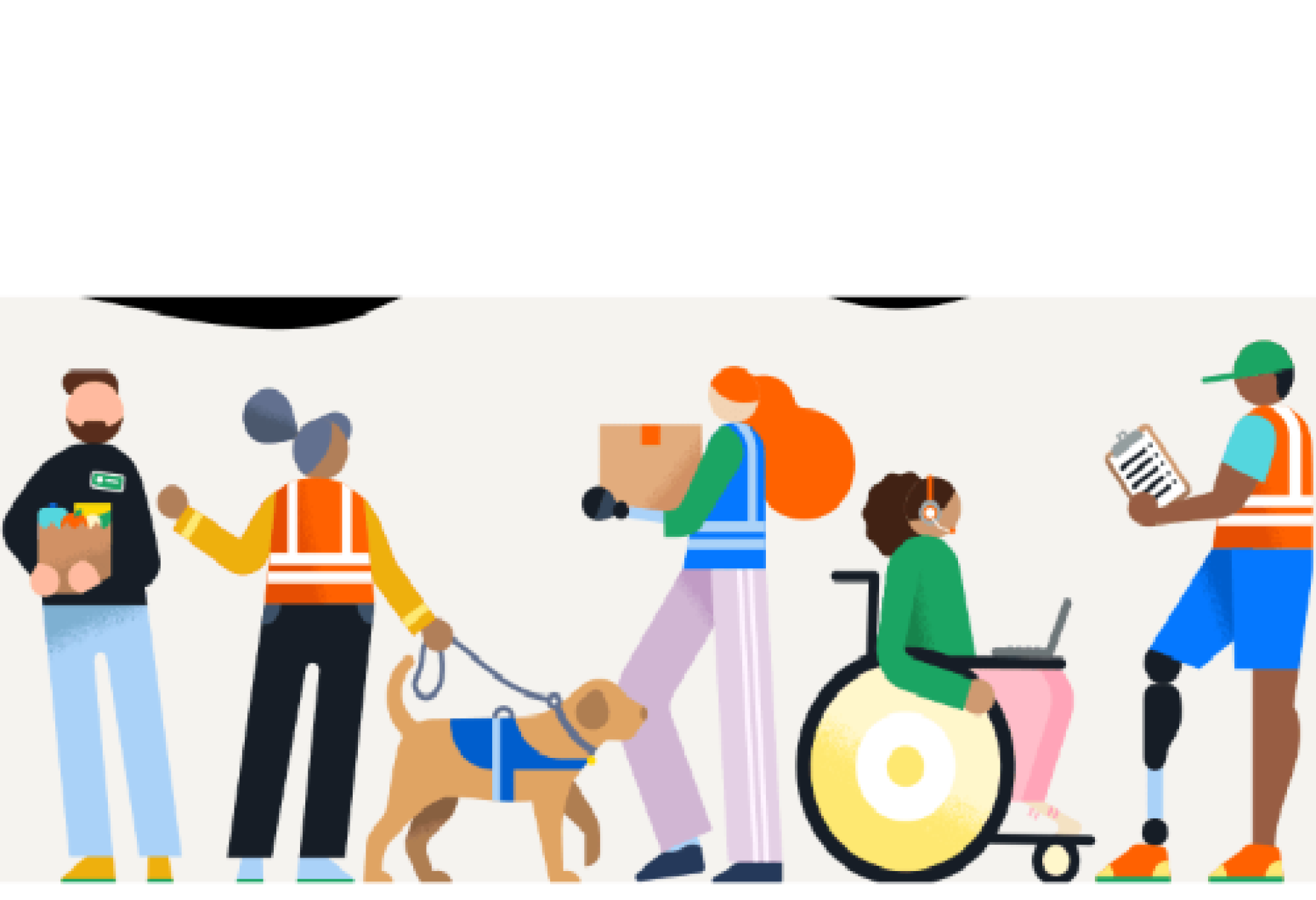 Un'elaborazione grafica realizzata da Amazon dedicata ai propri dipendenti con disabilità