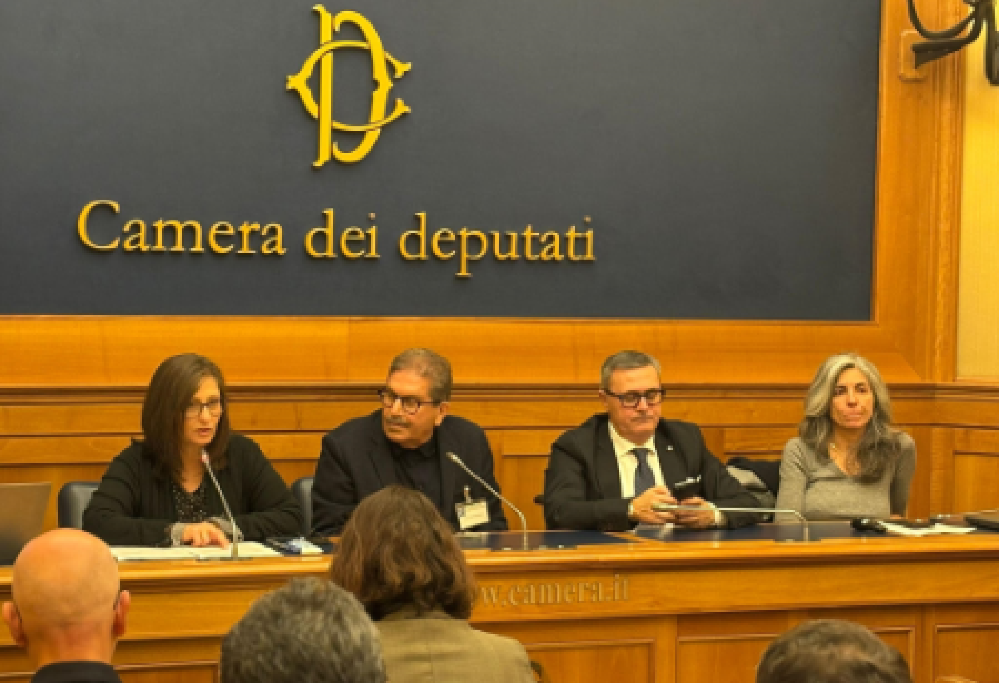 Il tavolo dei relatori durante l'evento promosso alla Camera dei Deputati per i quarant'anni dell'ANGSA