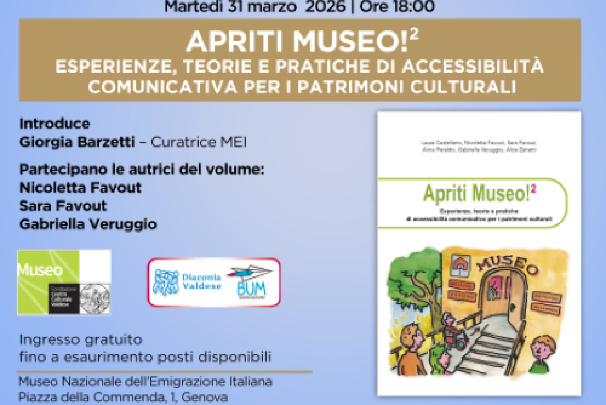 “Apriti Museo!”: la presentazione del libro a Genova