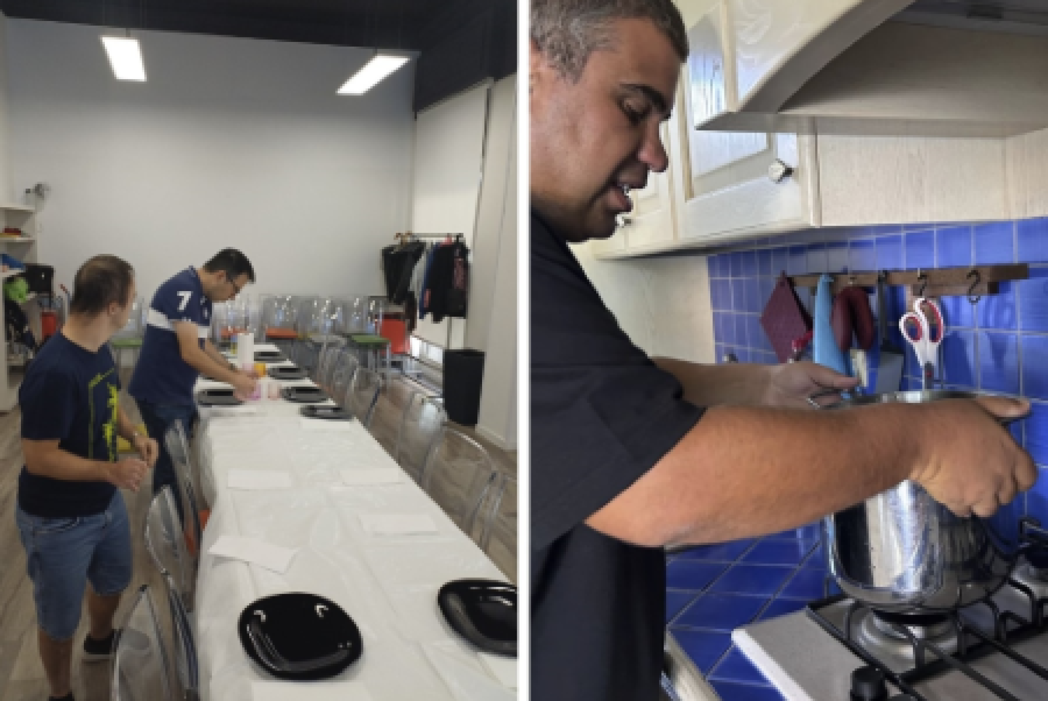 Si cucina e si prepara la tavola nella casa di Baia Selinedda