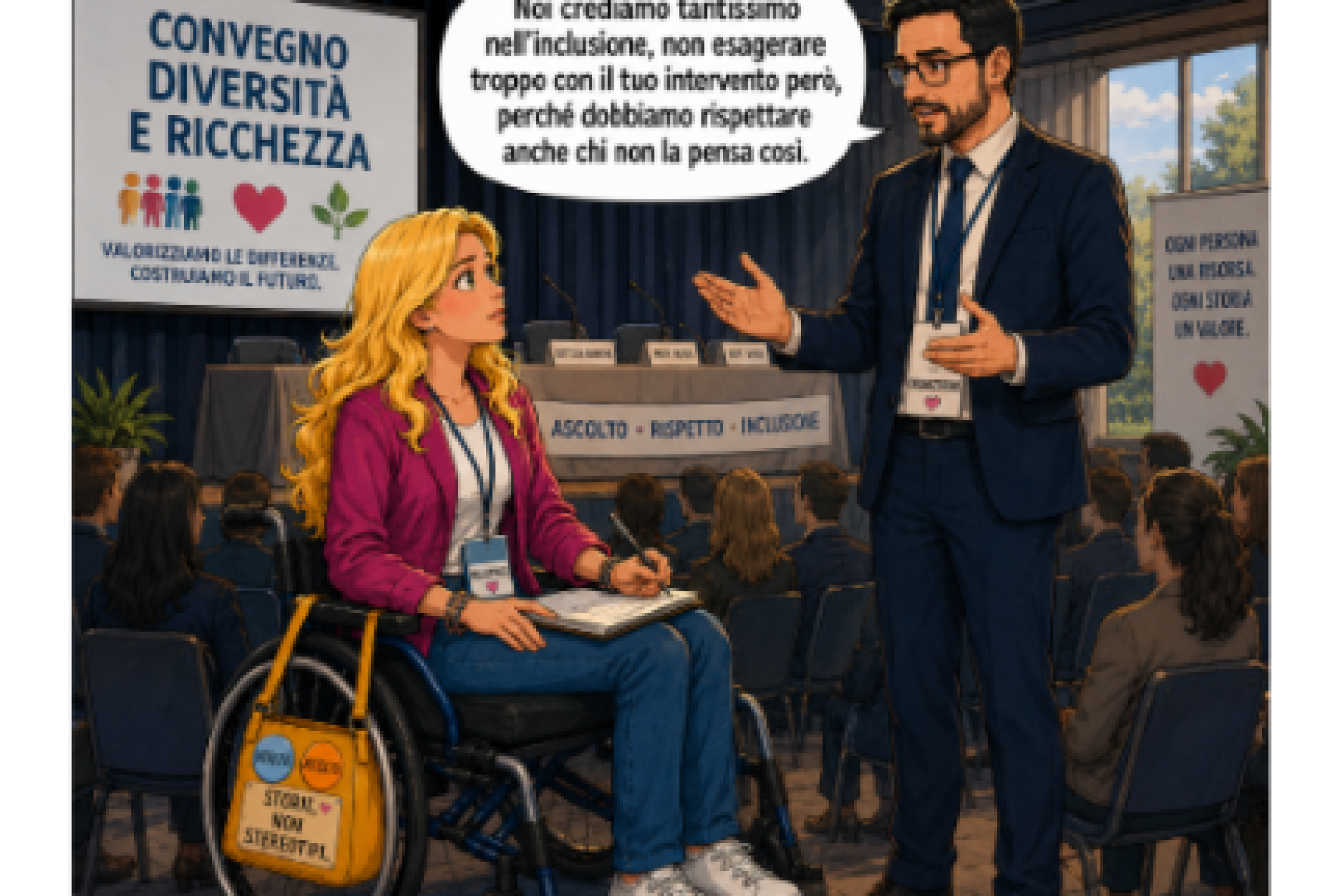 All'insegna dell'ironia: una delle vignette pubblicate nel web da Valentina Bazzani