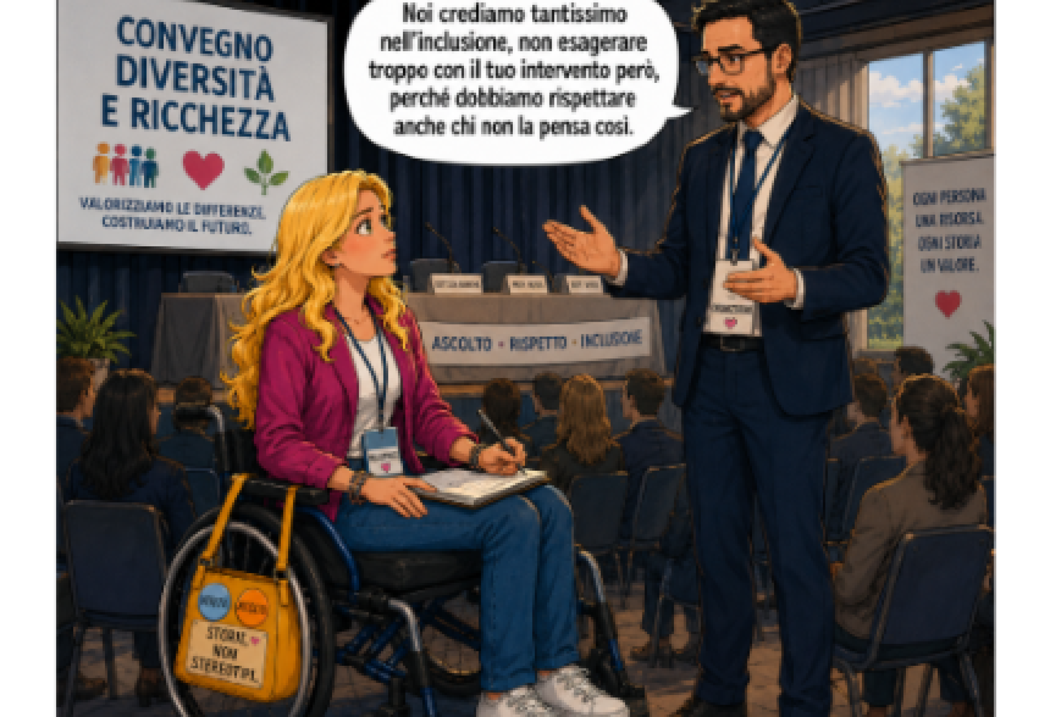 All'insegna dell'ironia: una delle vignette pubblicate nel web da Valentina Bazzani