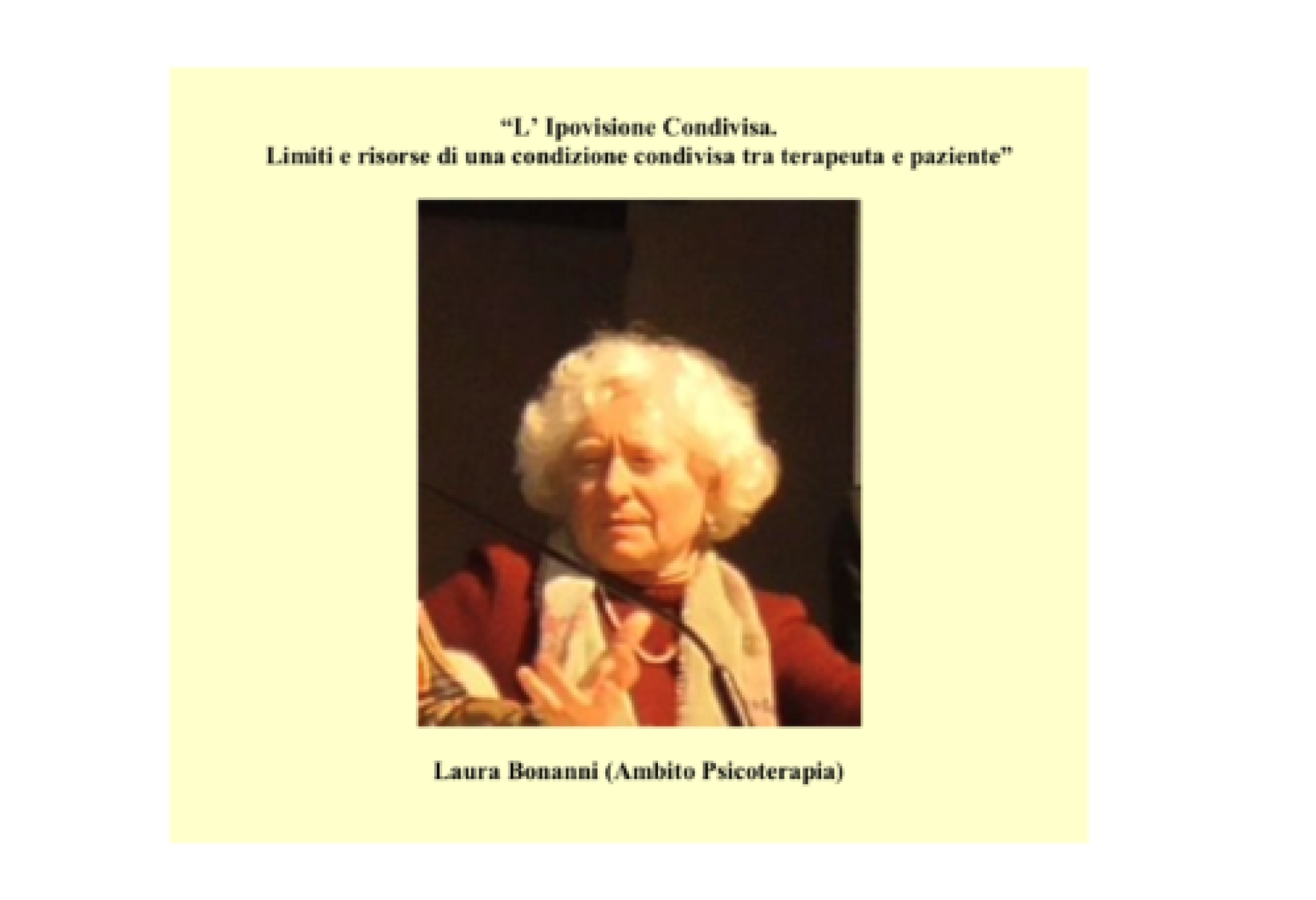 La locandina dell'intervento di Laura Bonanni al convegno dell'AIAT del novembre scorso
