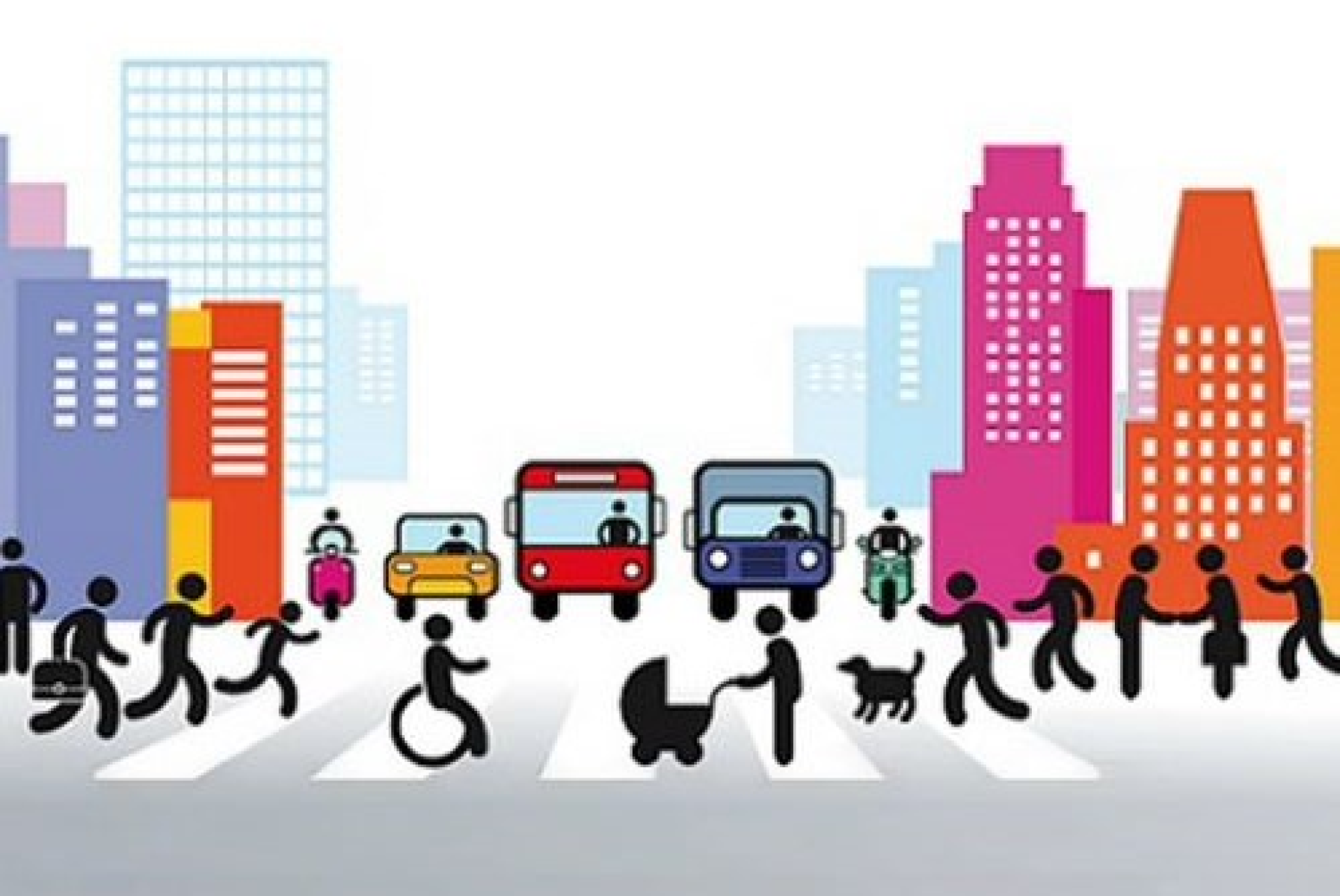 Disegno raffigurante un'ideale città accessibile
