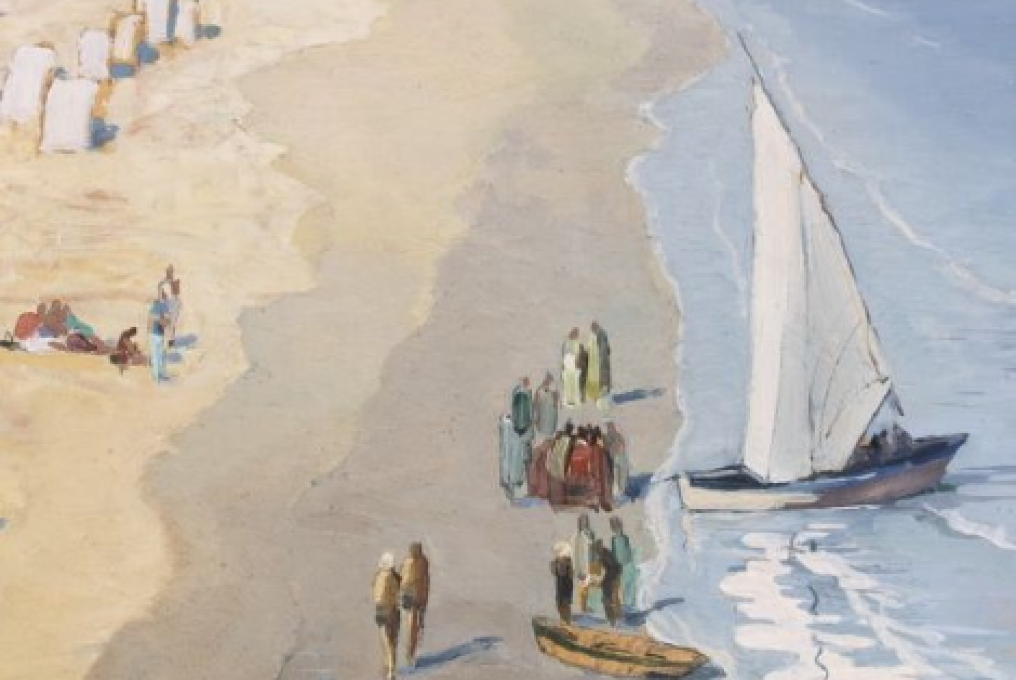 Erme Ripa, "Sulla spiaggia di Alassio", 1931 (particolare)