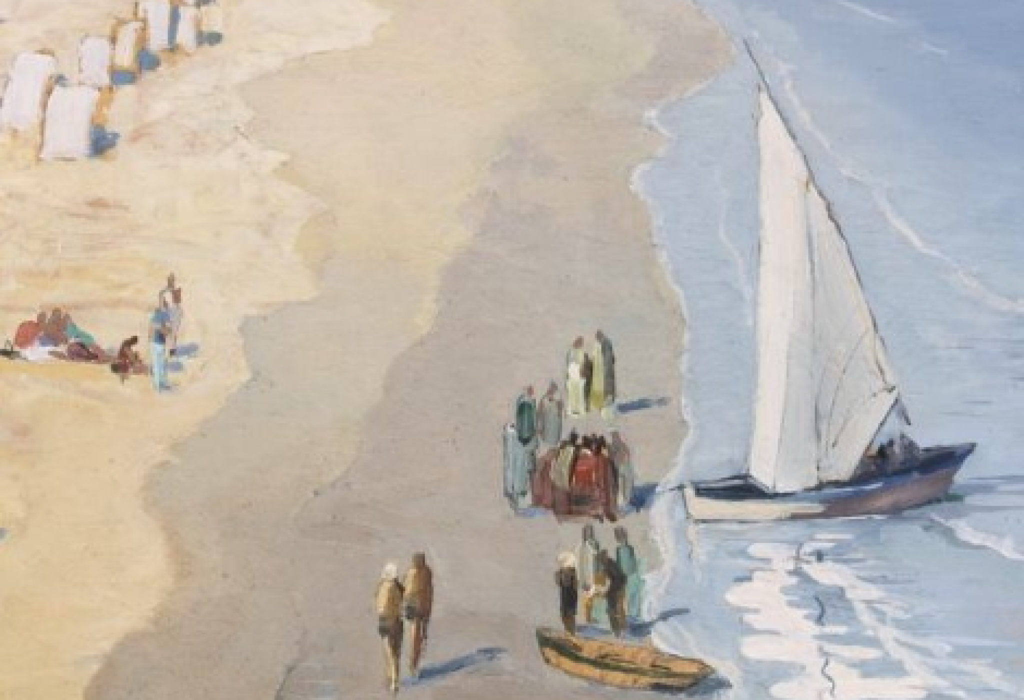 Erme Ripa, "Sulla spiaggia di Alassio", 1931 (particolare)