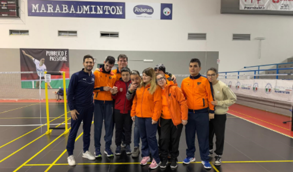 I giovani dell'Associazione Filippide Cagliari e Sud Sardegna, coinvolti nel progetto avviato in collaborazione con MaraBadminton Academy