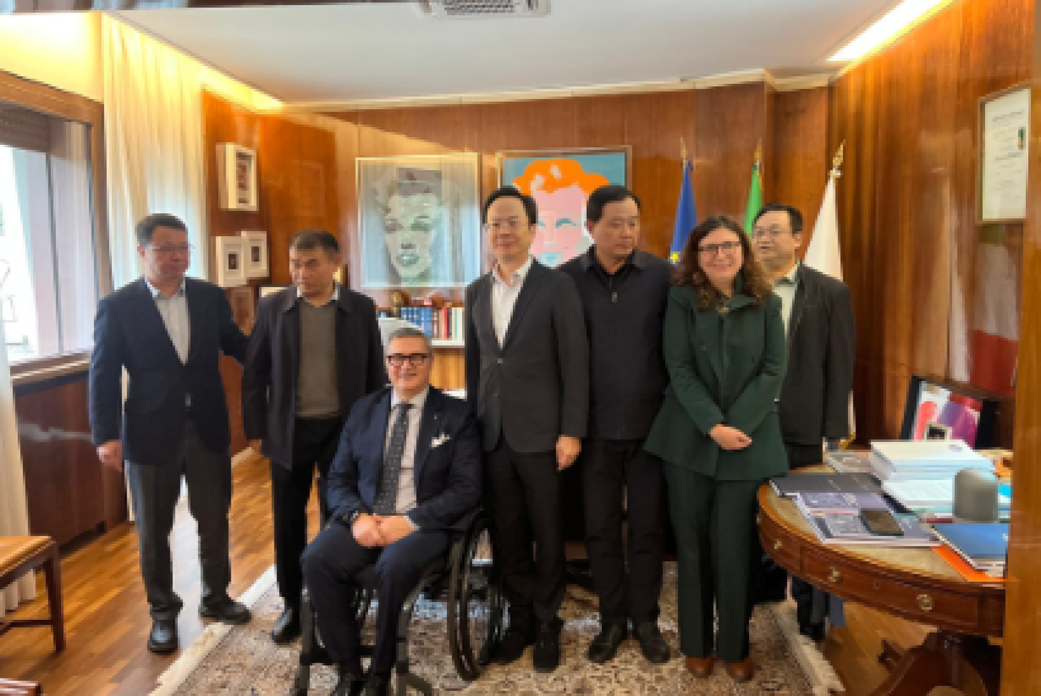 Un'immagine riguardante la visita della delegazione istituzionale della Provincia cinese di Fujian alla sede di Roma della FISH