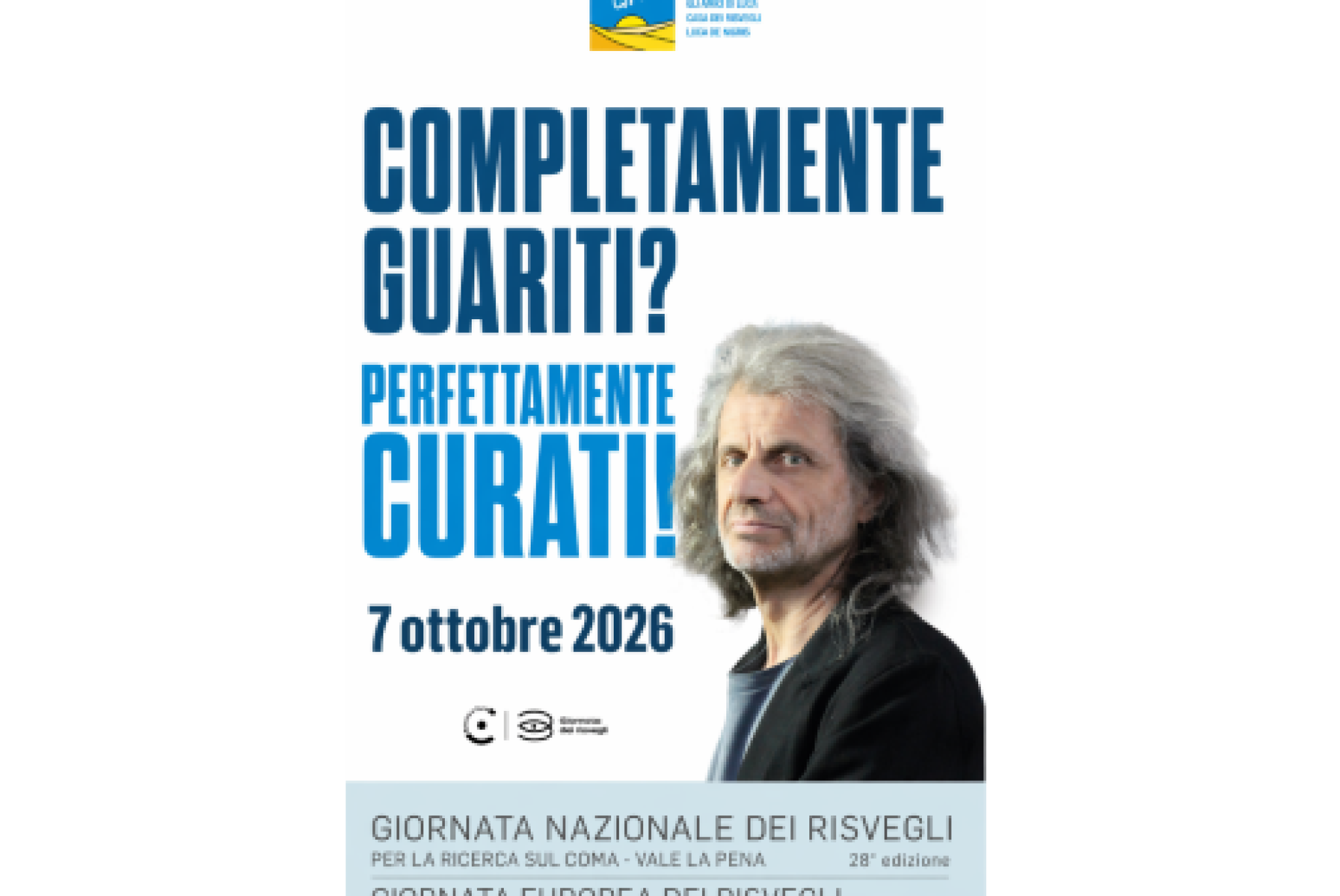 Il manifesto degli eventi bolognesi dei prossimi giorni, con l'attore e scrittore Alessandro Bergonzoni, testimonial "storico" degli Amici di Luca
