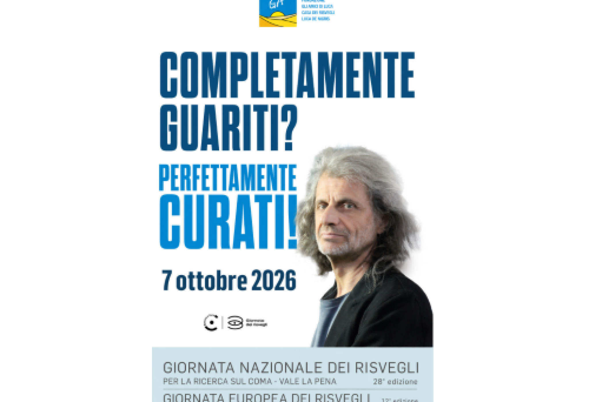 Il manifesto degli eventi bolognesi dei prossimi giorni, con l'attore e scrittore Alessandro Bergonzoni, testimonial "storico" degli Amici di Luca