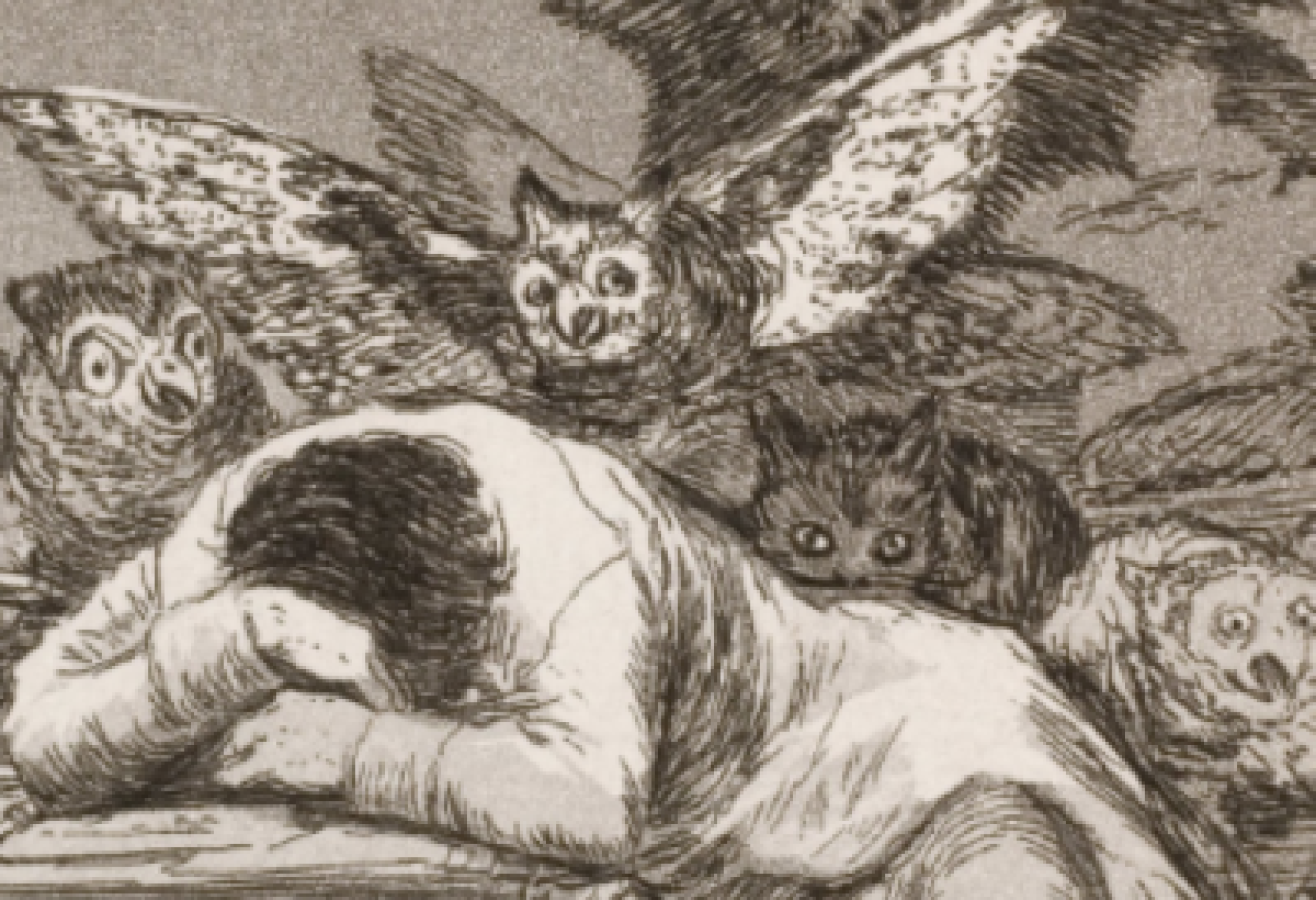 Francisco Goya, "Il sonno della ragione genera mostri", 1797 (particolare)