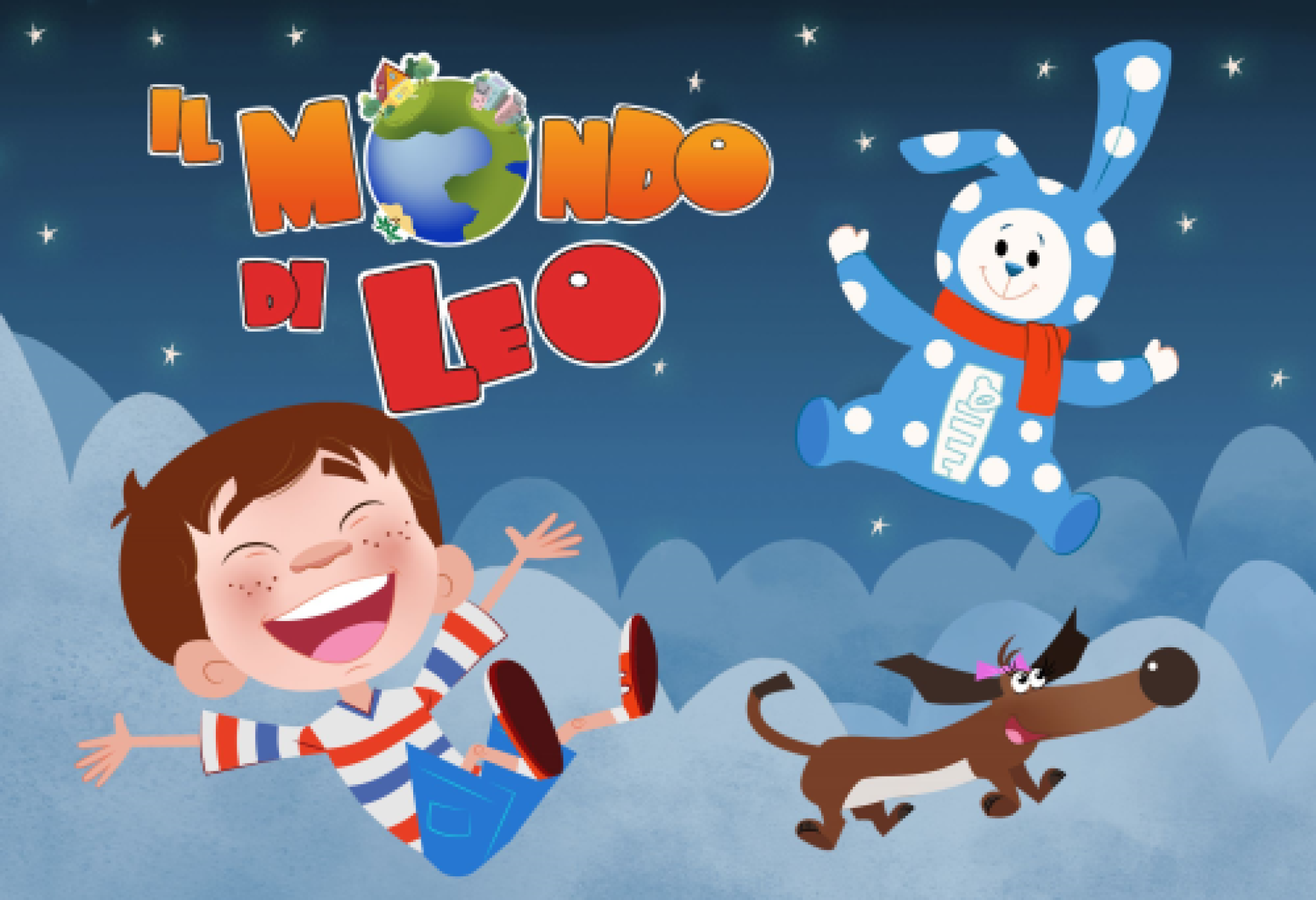 Leo insieme ai suoi amici, il peluche Babù e la bassottina Lola