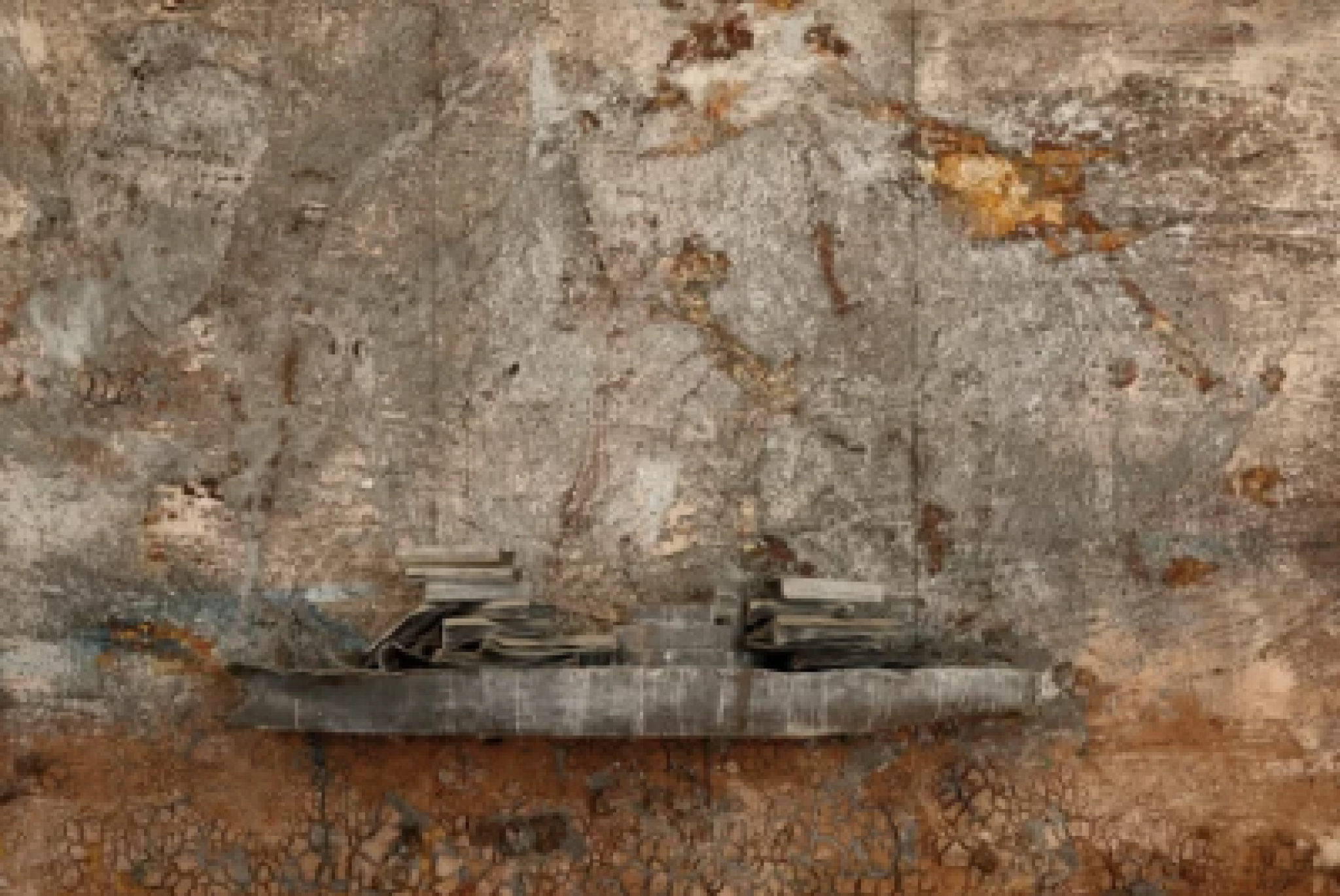"Die Grosse Fracht" ("Il grande carico"), 2006-2007, acrilico, emulsioni, ruggine, argilla, piombo fuso, su tela con nave e libri di piombo, cm 460×690, Pistoia, Biblioteca San Giorgio (©Anselm Kiefer; foto di Fabrizio Antonelli)
