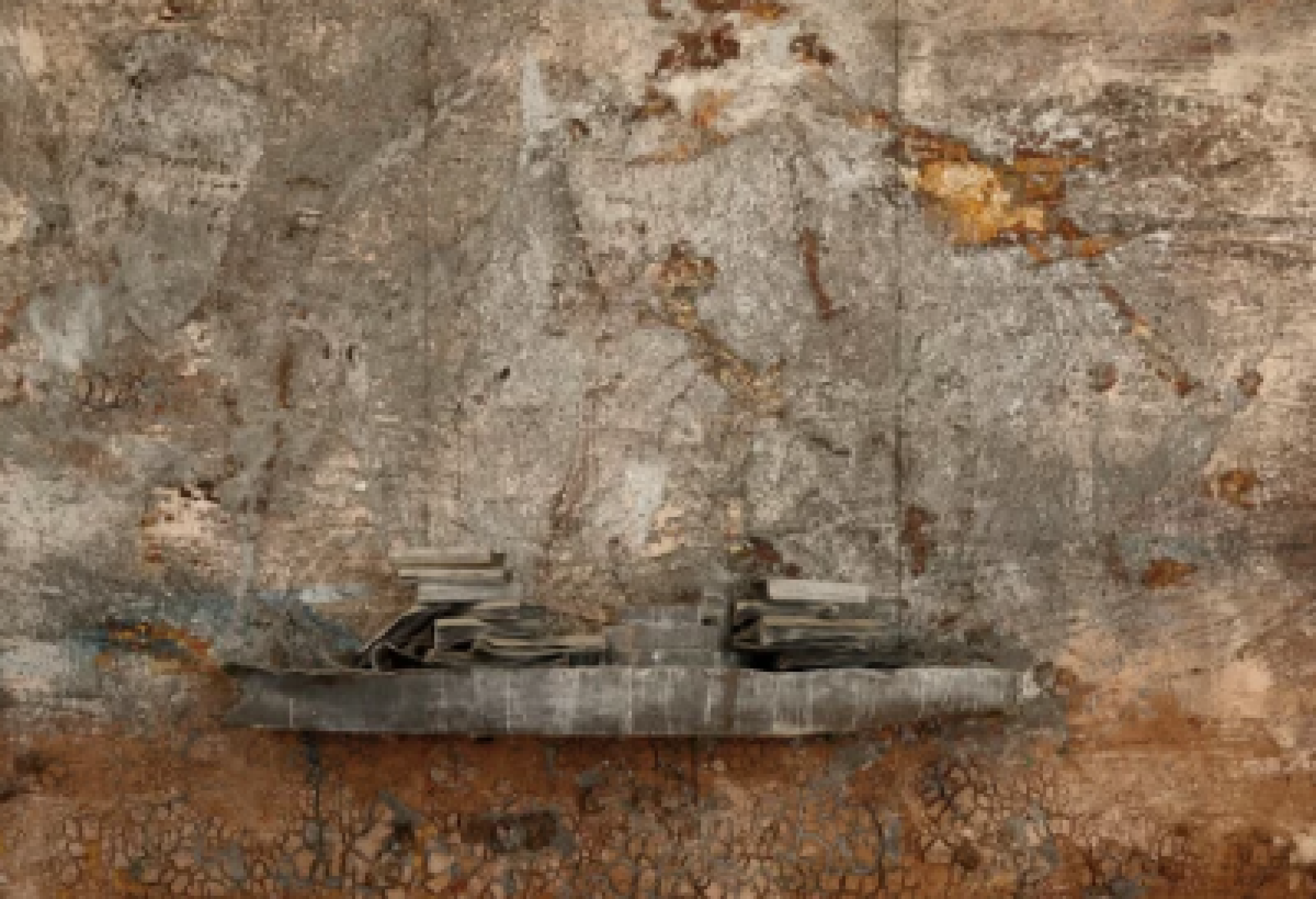 "Die Grosse Fracht" ("Il grande carico"), 2006-2007, acrilico, emulsioni, ruggine, argilla, piombo fuso, su tela con nave e libri di piombo, cm 460×690, Pistoia, Biblioteca San Giorgio (©Anselm Kiefer; foto di Fabrizio Antonelli)