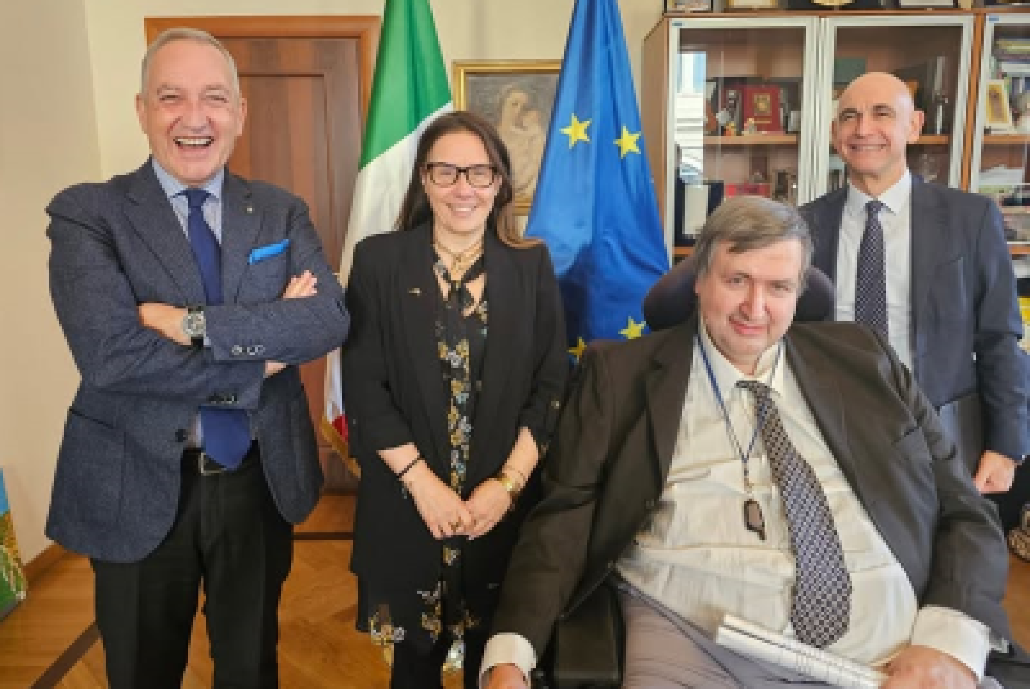 I componenti dell’Autorità Garante Nazionale dei diritti delle persone con disabilità, insieme alla ministra Locatelli. Da sinistra: Francesco Vaia, Alessandra Locatelli, Antonio Pelagatti e Maurizio Borgo