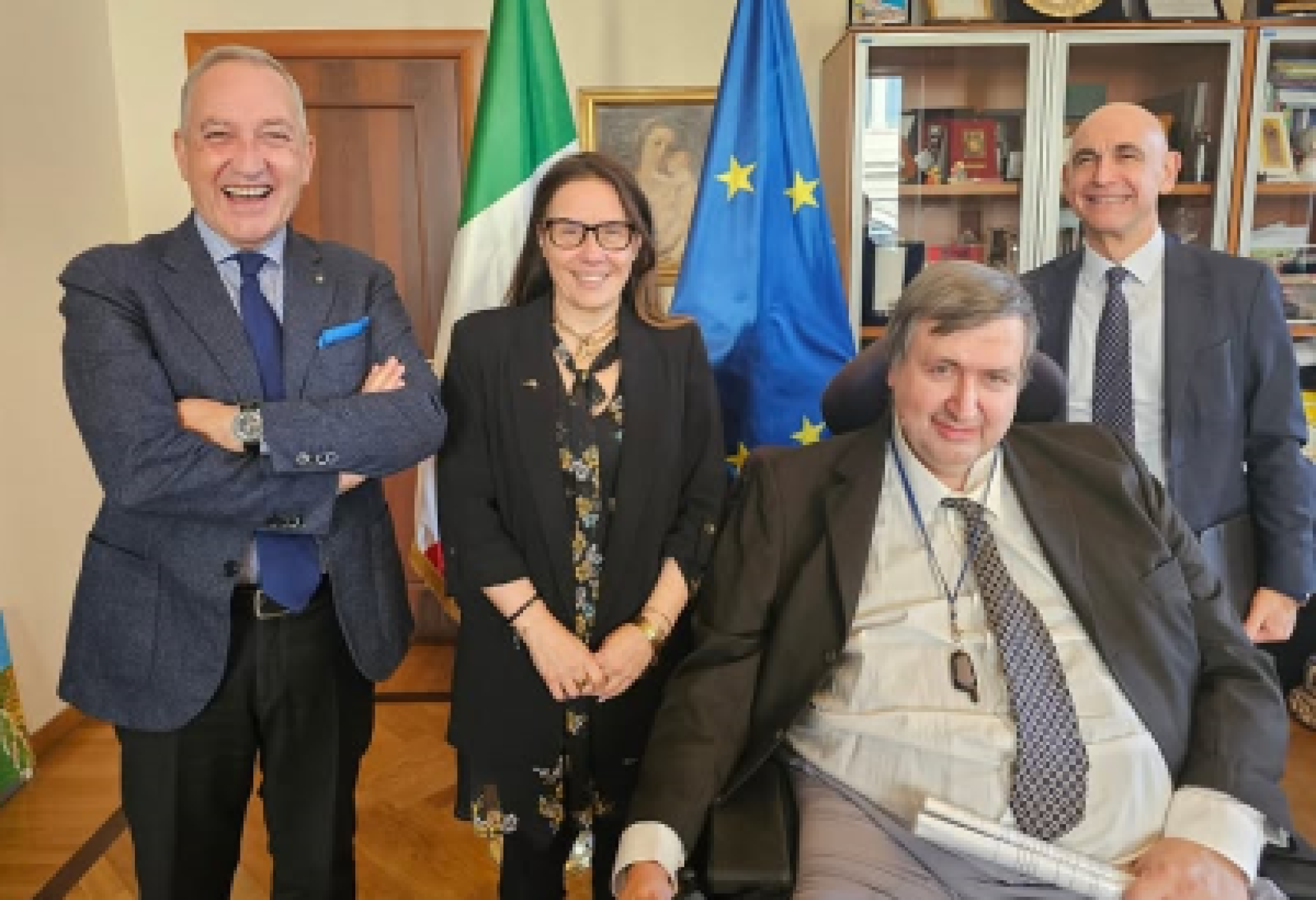 I componenti dell’Autorità Garante Nazionale dei diritti delle persone con disabilità, insieme alla ministra Locatelli. Da sinistra: Francesco Vaia, Alessandra Locatelli, Antonio Pelagatti e Maurizio Borgo