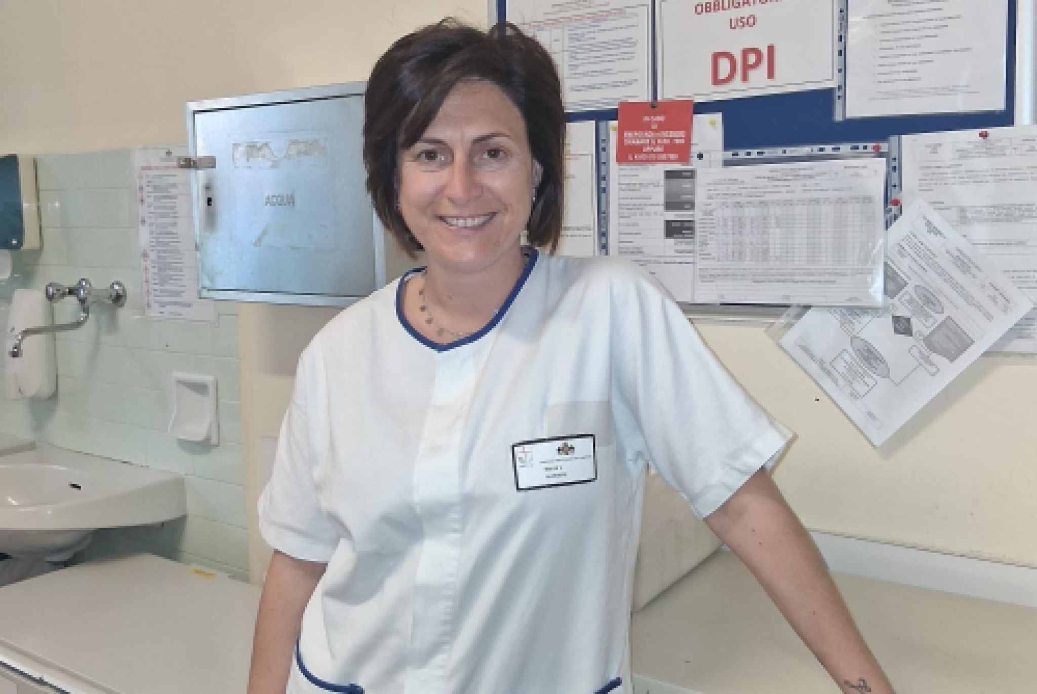 Marina, infermiera della SISM (Società Infermieri Sclerosi Multipla), che lavora alla Clinica Neurologica dell’Ospedale San Martino di Genova