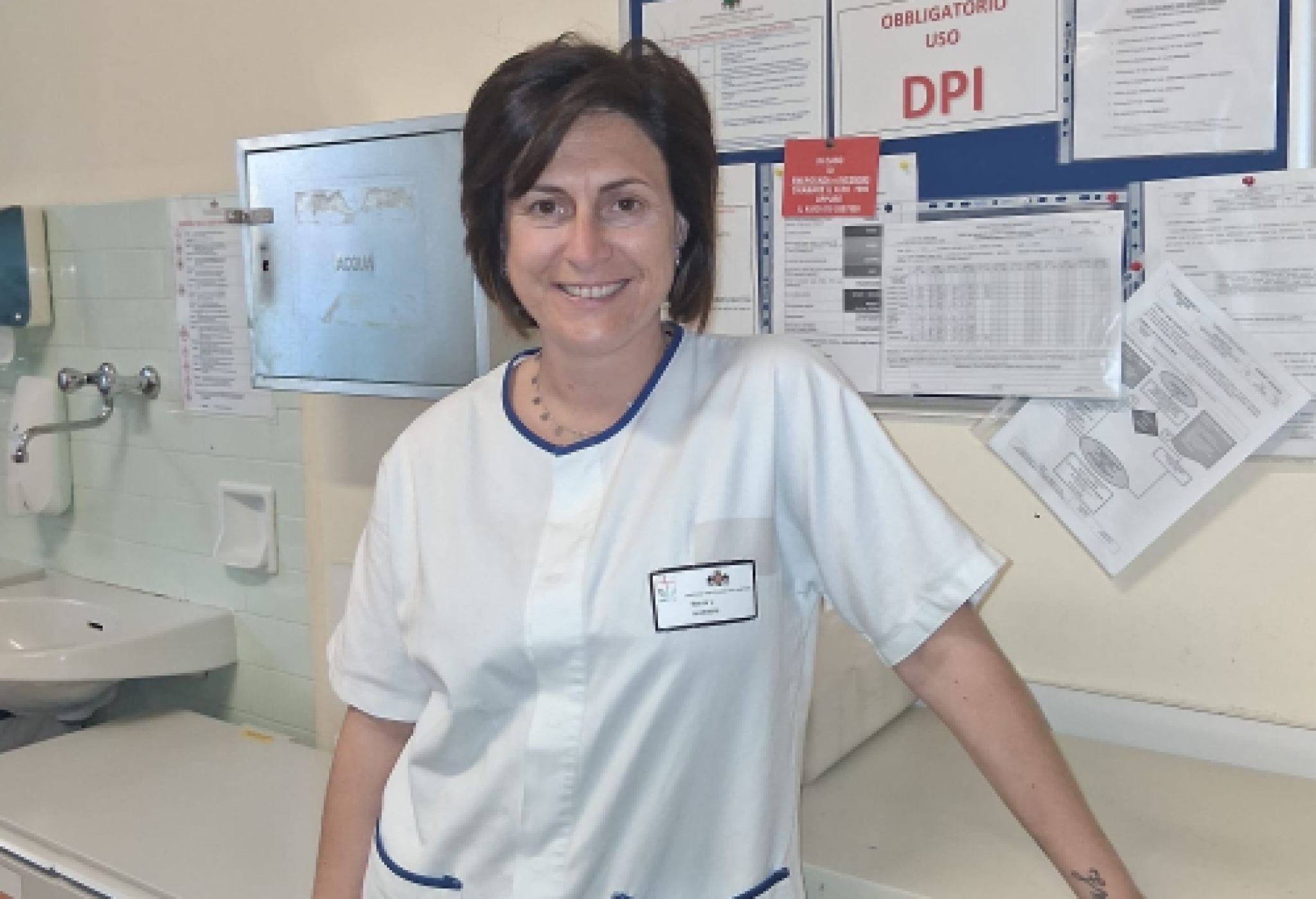 Marina, infermiera della SISM (Società Infermieri Sclerosi Multipla), che lavora alla Clinica Neurologica dell’Ospedale San Martino di Genova