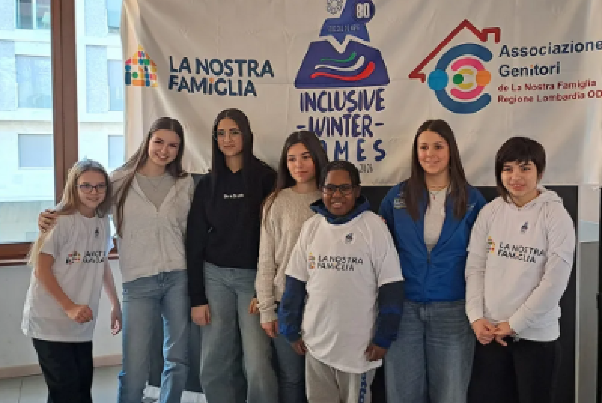 Alcuni giovani partecipanti all'incontro di presentazione degli "Inclusive Winter Games" della Nostra Famiglia