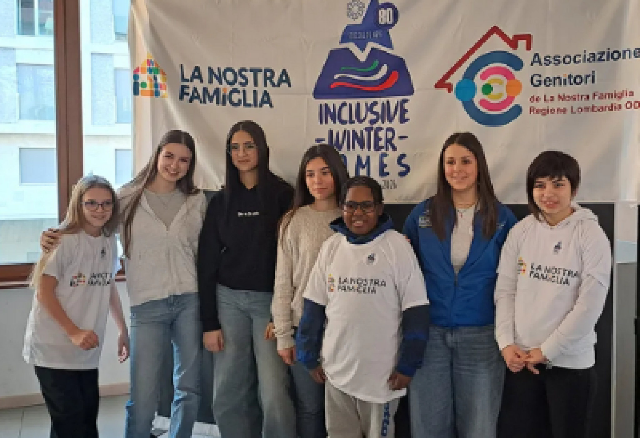 Alcuni giovani partecipanti all'incontro di presentazione degli "Inclusive Winter Games" della Nostra Famiglia