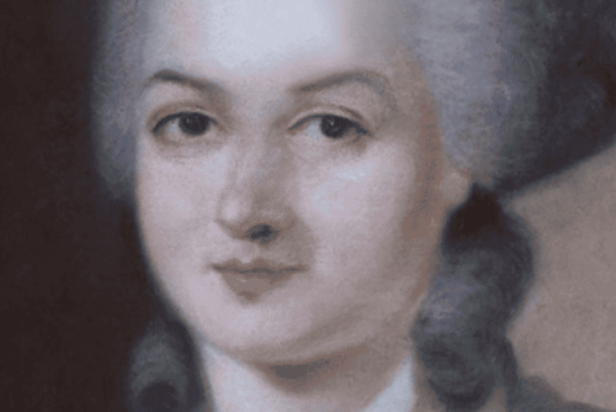 Particolare di un ritratto della drammaturga e attivista Olympe de Gouges, alla quale si deve la "Dichiarazione dei diritti della donna e della cittadina" e che venne condannata a morte nel 1793 per le proprie idee. A lei si ispira l'Associazione grossetana Olymopia de Gouges