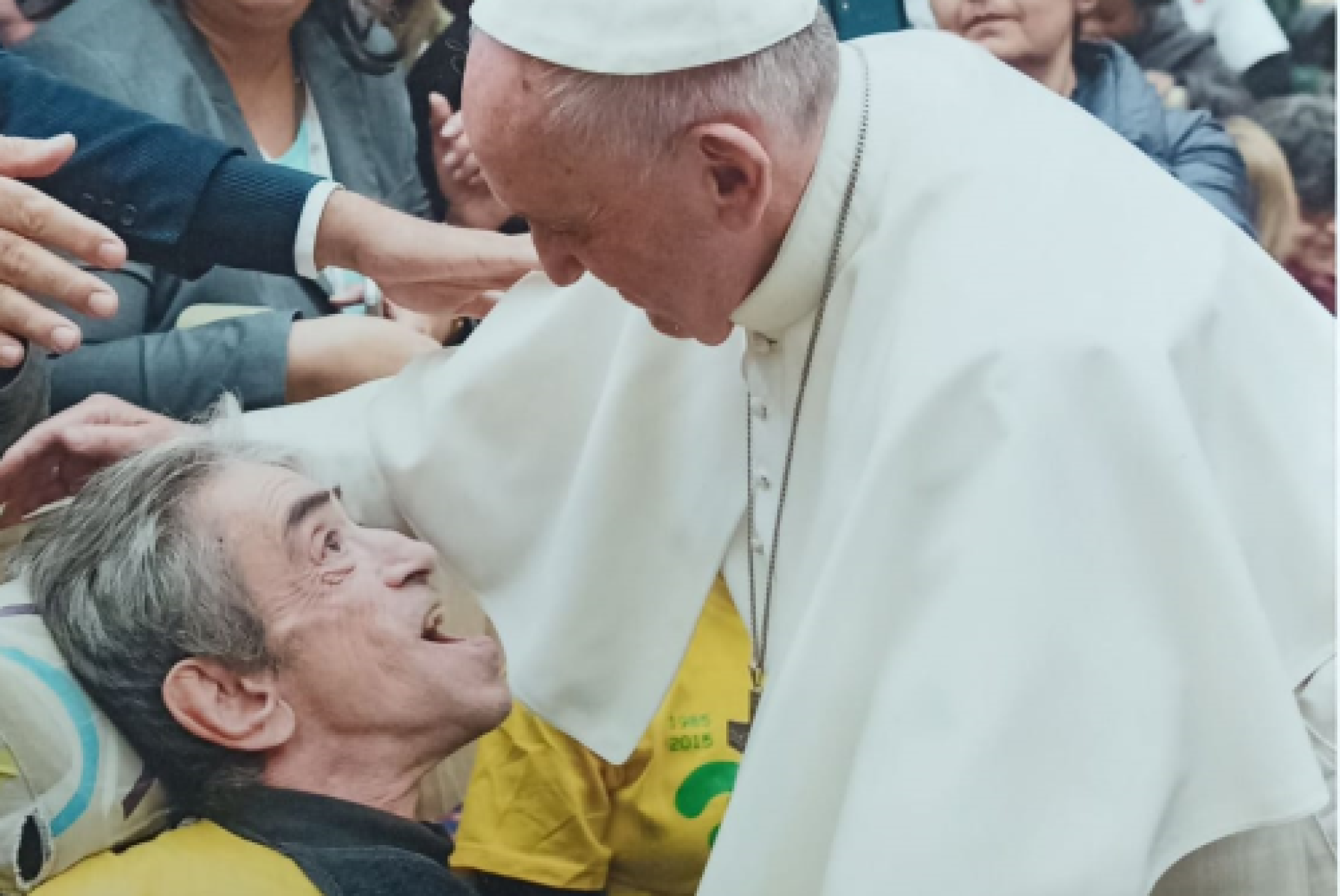 Uno degli incontri di Claudio Imprudente con Papa Francesco