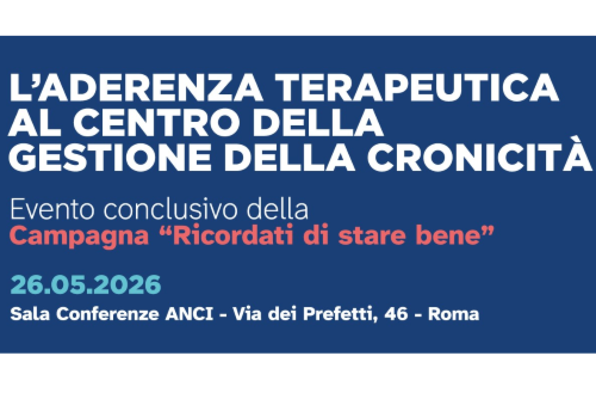 L’aderenza terapeutica al centro della gestione della cronicità