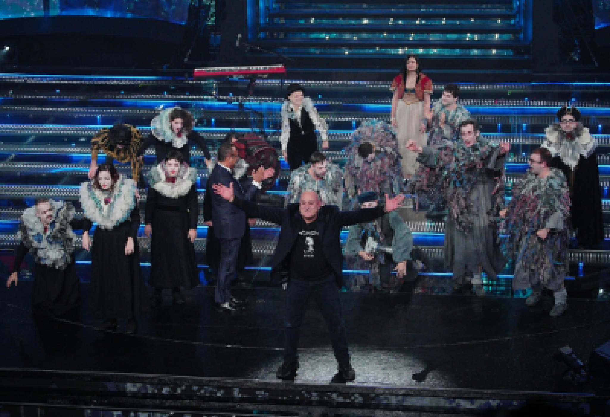 Il Teatro Patologico sul palco del Festival di Sanremo (Photo-by-Marco-AlpozziLaPresse)