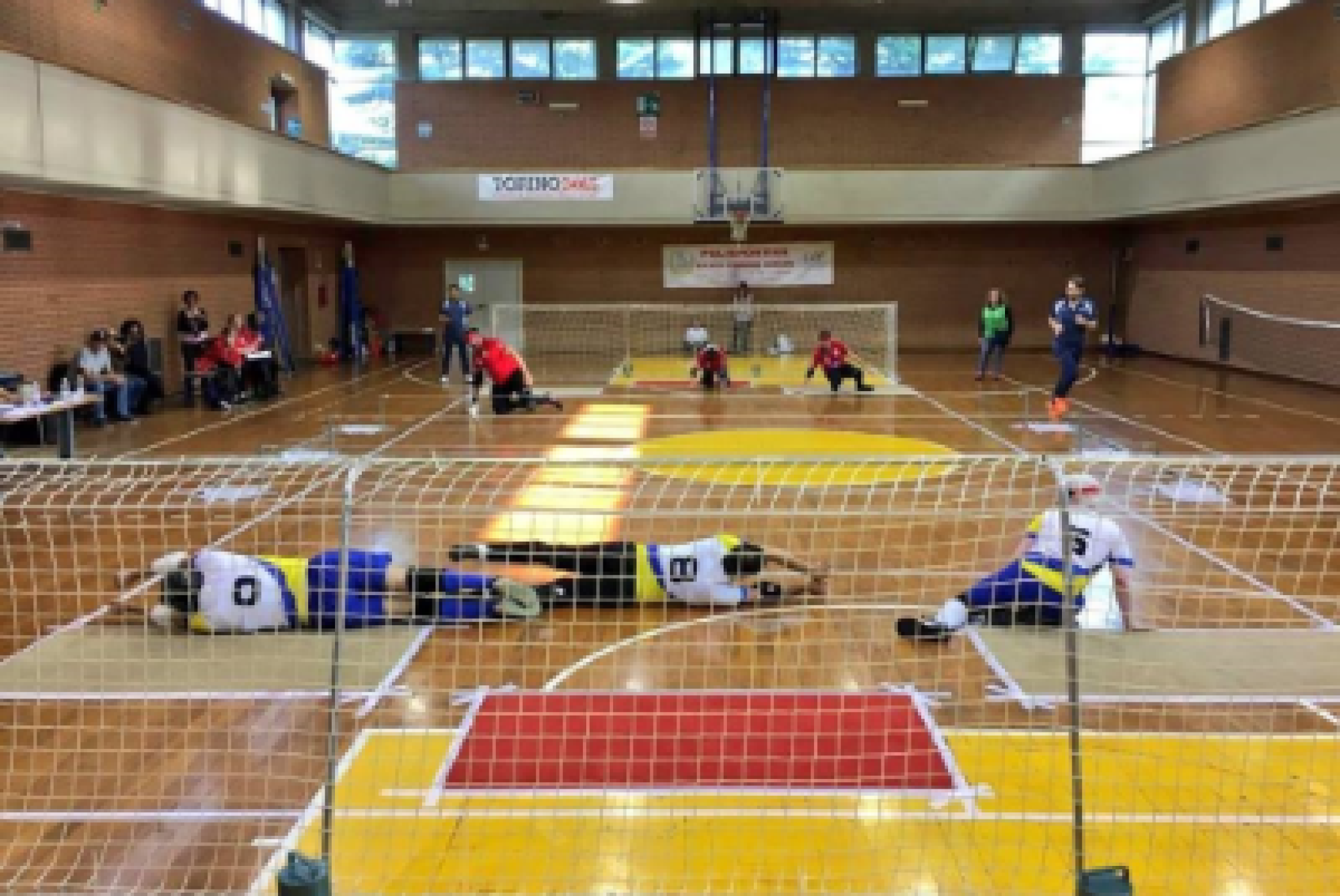 Immagine di repertorio di una partita di torball giocata a Torino