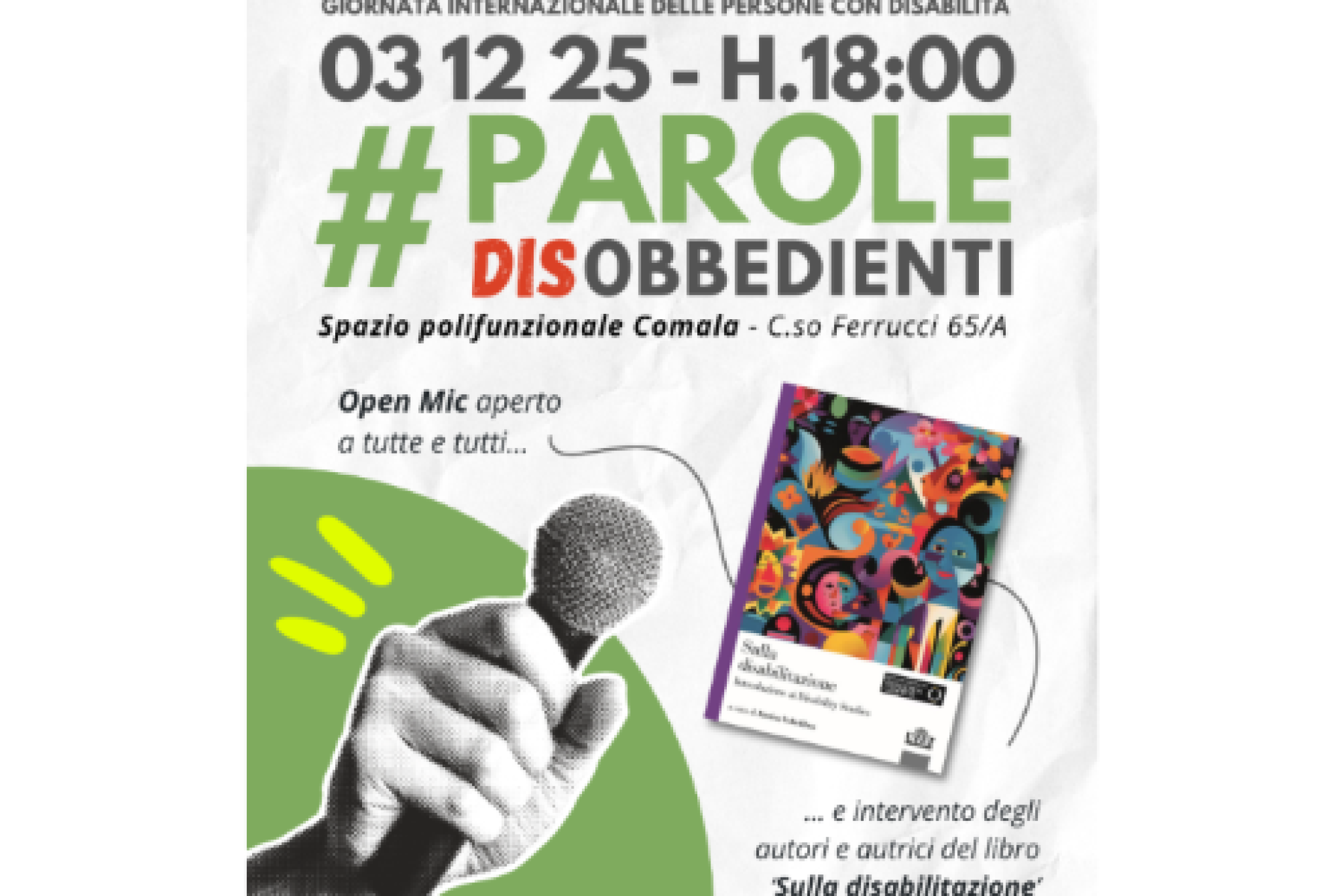 Microfono aperto per la nuova edizione delle “Parole DISobbedienti”