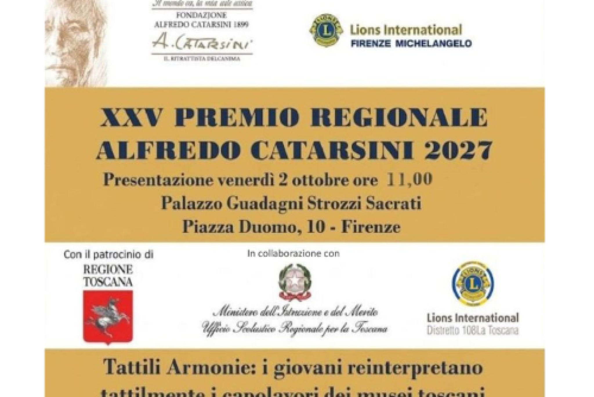 Si presenta a Firenze il “XXV Premio Regionale Catarsini” per opere tattili