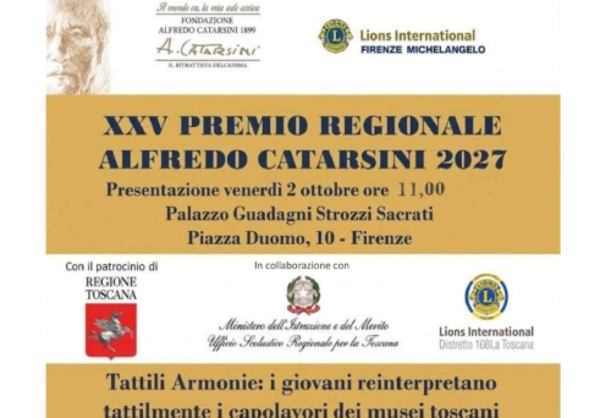 Si presenta a Firenze il “XXV Premio Regionale Catarsini” per opere tattili